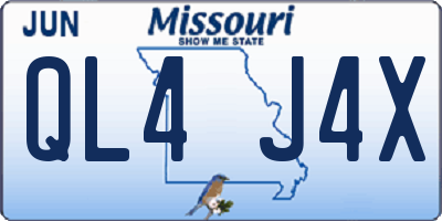 MO license plate QL4J4X