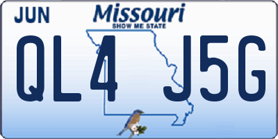 MO license plate QL4J5G