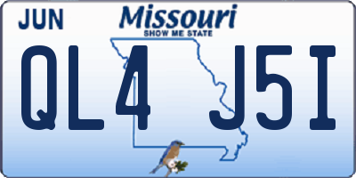 MO license plate QL4J5I