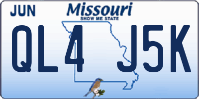 MO license plate QL4J5K