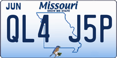 MO license plate QL4J5P