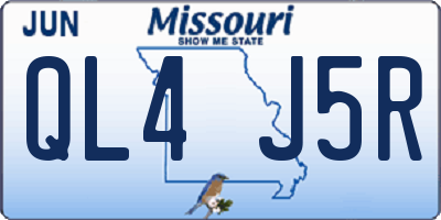 MO license plate QL4J5R