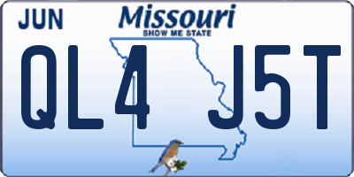MO license plate QL4J5T