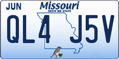 MO license plate QL4J5V