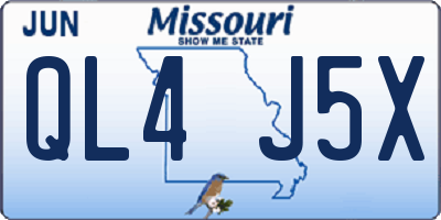 MO license plate QL4J5X