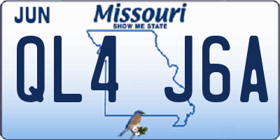 MO license plate QL4J6A