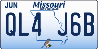 MO license plate QL4J6B