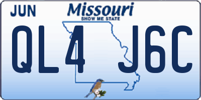 MO license plate QL4J6C