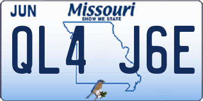 MO license plate QL4J6E