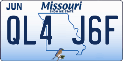 MO license plate QL4J6F