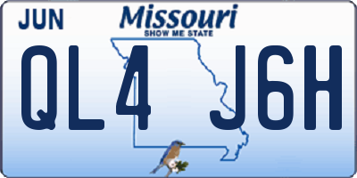 MO license plate QL4J6H