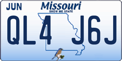 MO license plate QL4J6J