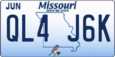 MO license plate QL4J6K