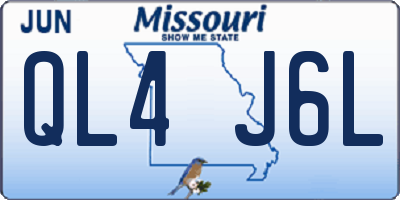 MO license plate QL4J6L