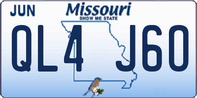 MO license plate QL4J6O