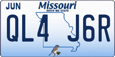 MO license plate QL4J6R