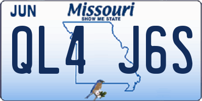MO license plate QL4J6S