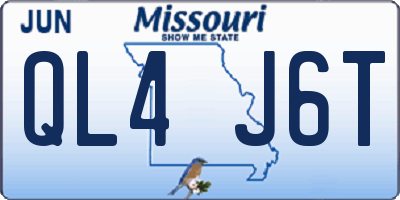 MO license plate QL4J6T