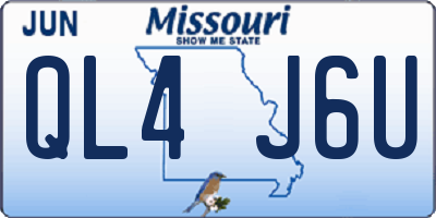 MO license plate QL4J6U