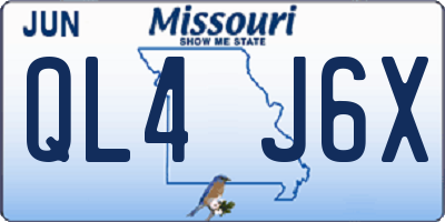MO license plate QL4J6X