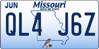 MO license plate QL4J6Z