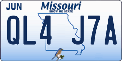 MO license plate QL4J7A