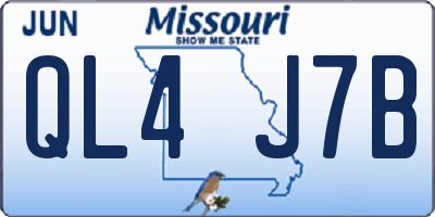 MO license plate QL4J7B