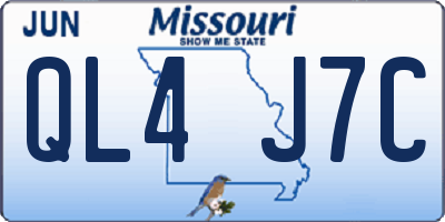 MO license plate QL4J7C
