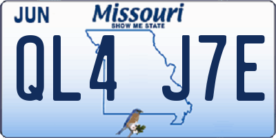 MO license plate QL4J7E