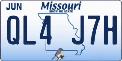 MO license plate QL4J7H
