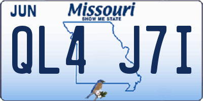 MO license plate QL4J7I