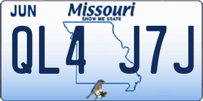 MO license plate QL4J7J