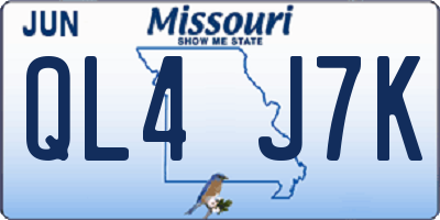 MO license plate QL4J7K