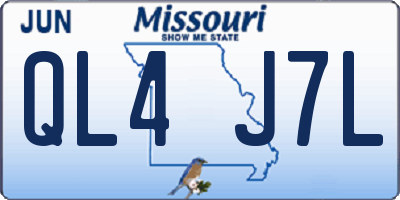 MO license plate QL4J7L