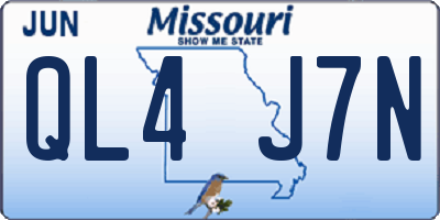 MO license plate QL4J7N
