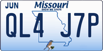 MO license plate QL4J7P