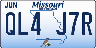 MO license plate QL4J7R