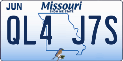 MO license plate QL4J7S