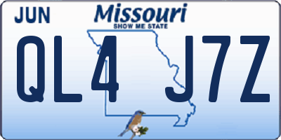 MO license plate QL4J7Z