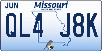 MO license plate QL4J8K