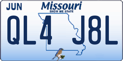 MO license plate QL4J8L