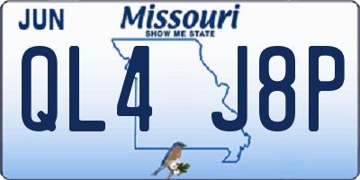 MO license plate QL4J8P