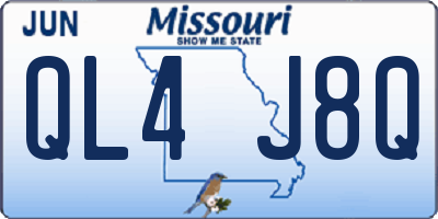 MO license plate QL4J8Q