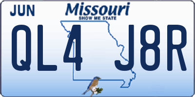MO license plate QL4J8R
