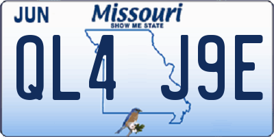 MO license plate QL4J9E