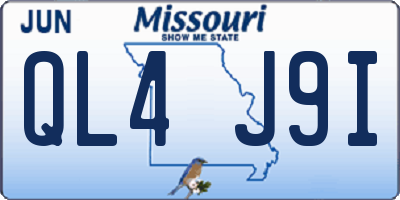MO license plate QL4J9I