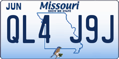 MO license plate QL4J9J
