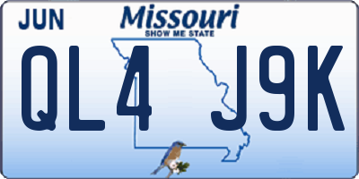 MO license plate QL4J9K