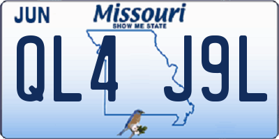 MO license plate QL4J9L