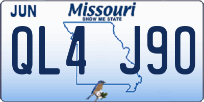 MO license plate QL4J9O
